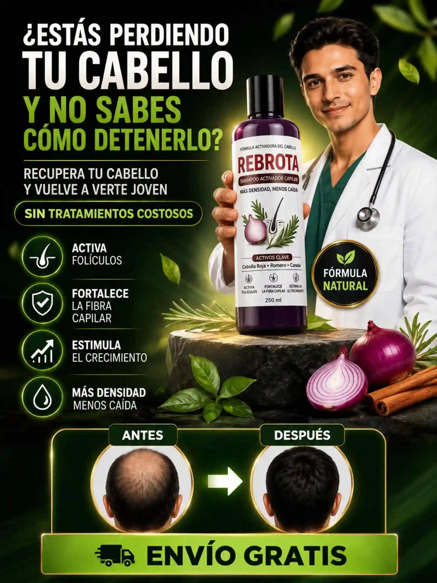 SHAMPOO DE CEBOLLA ROJA Y ROMERO
